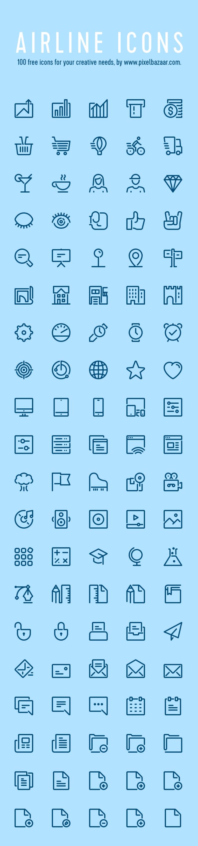 100 Free Airline Icons